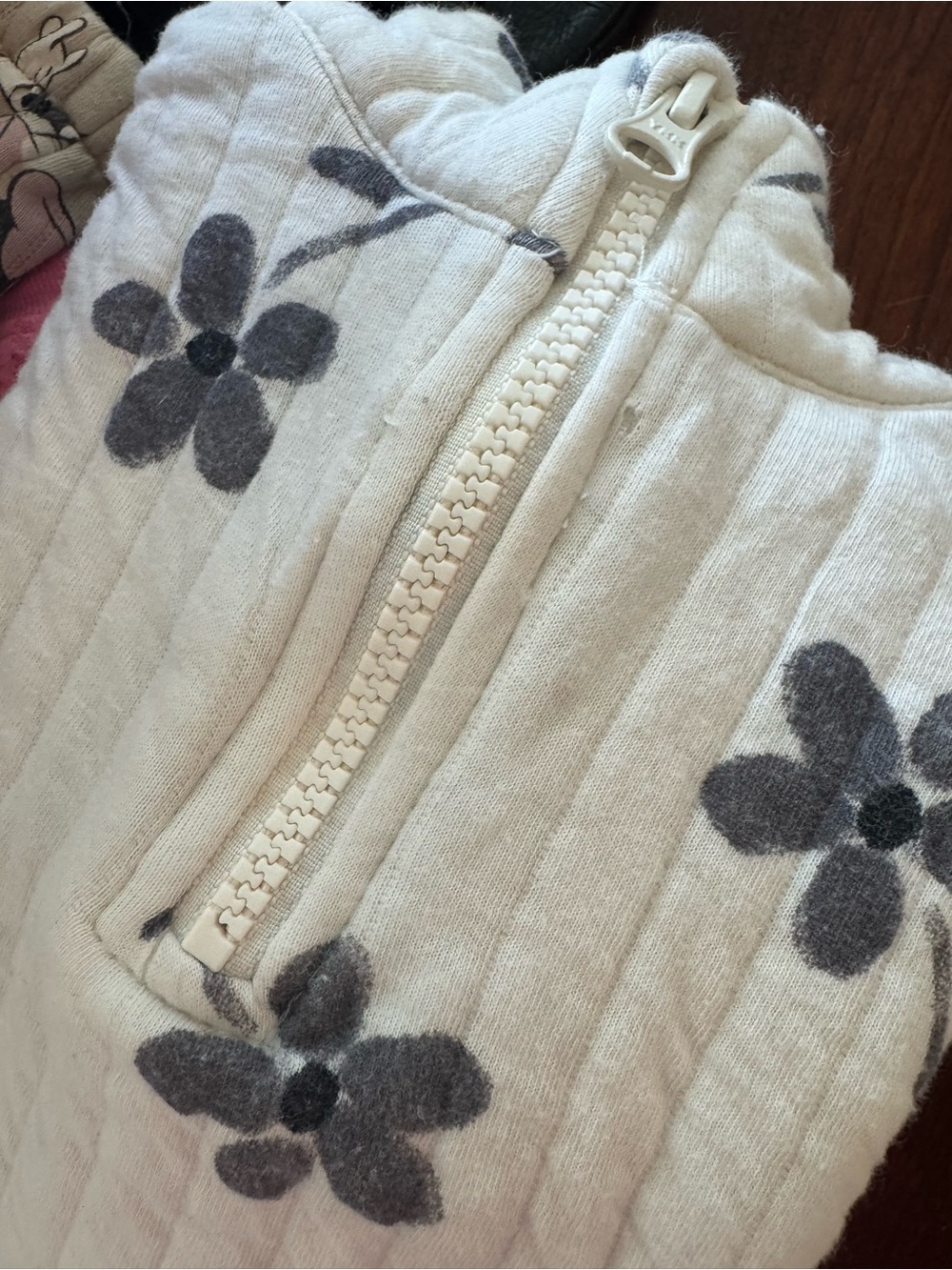 Carter's Cream Quilted Sweatshirt Set with Gray Floral Print - Picture 7 of 7